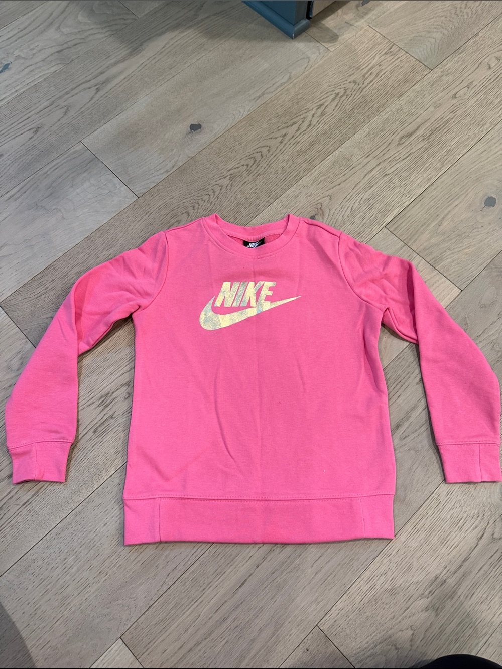 Nike Pink Sweatshirt with Gold Logo - Kids